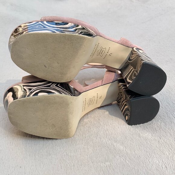 Sacha London Genuine Suede Platform Heel Sandals Sz 7.5 - Picture 11 of 16